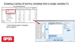 Multiple regression: creating a dummy variable and an interaction | PDF