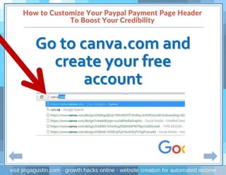 Go to canva.com and
create your free
account
 