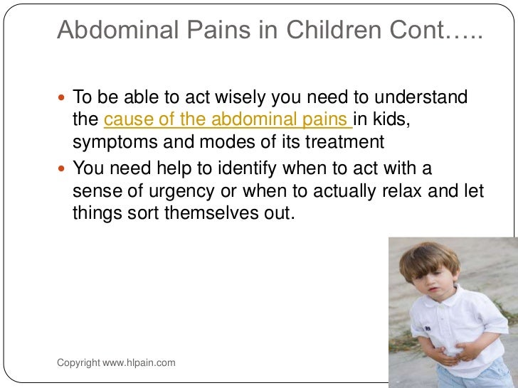 How to deal with abdominal pains in young kids