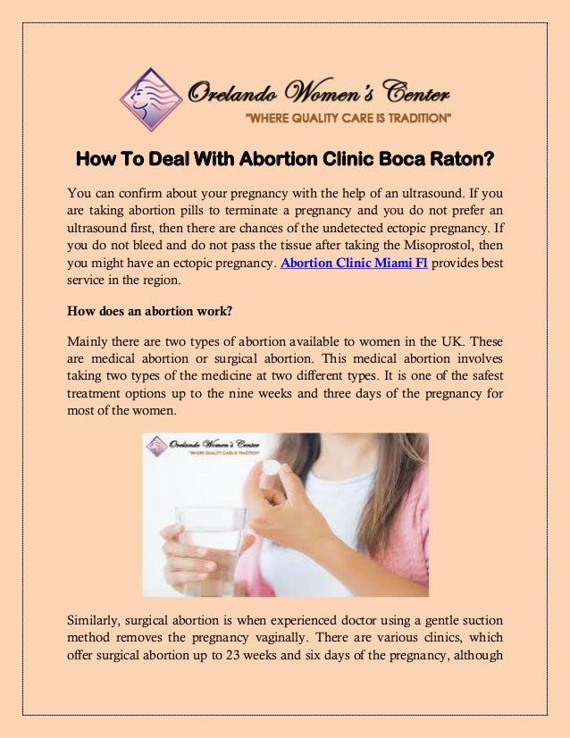 How To Deal With Abortion Clinic Boca Raton Womencenter
