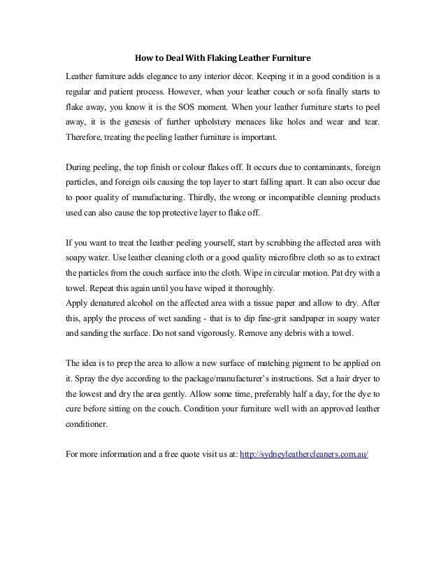 How to deal with flaking leather furniture