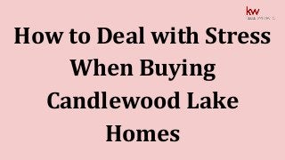 How to Deal with Stress
When Buying
Candlewood Lake
Homes
 
