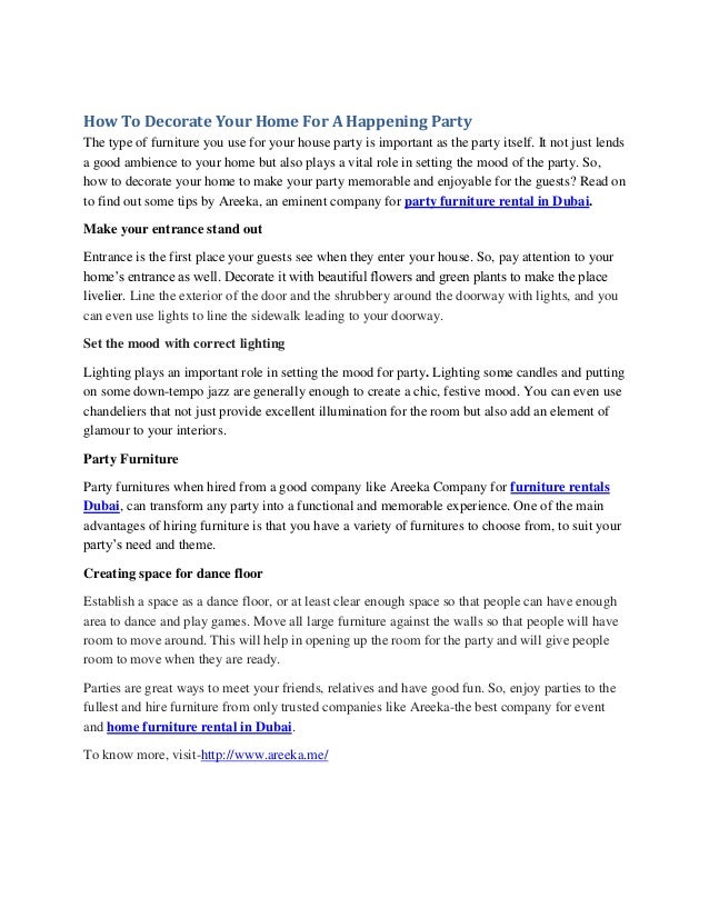 How To Decorate Your Home For A Happening Party