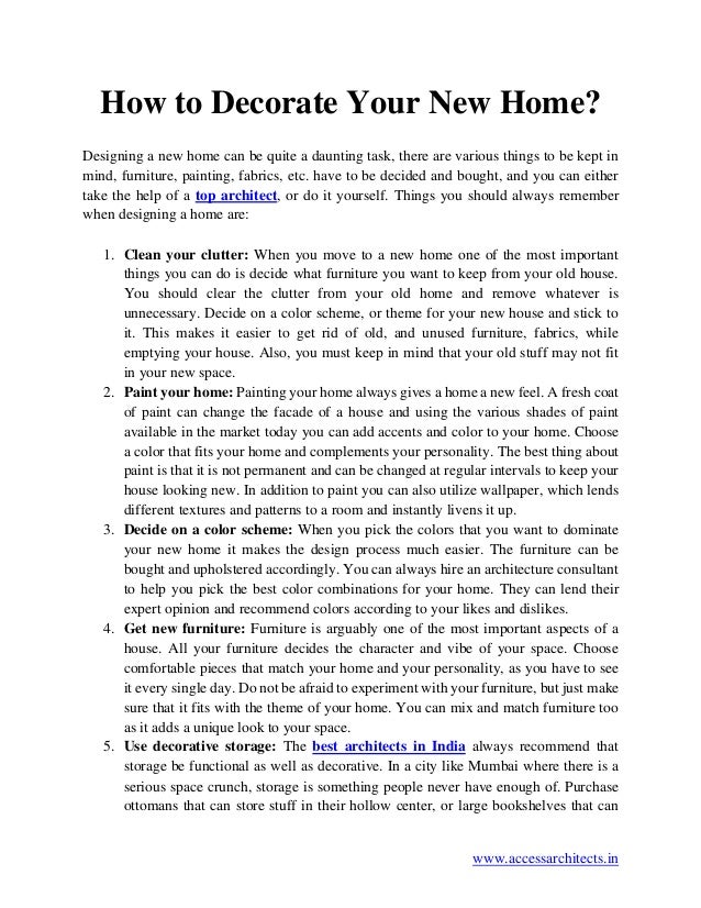 How to Decorate Your New Home?