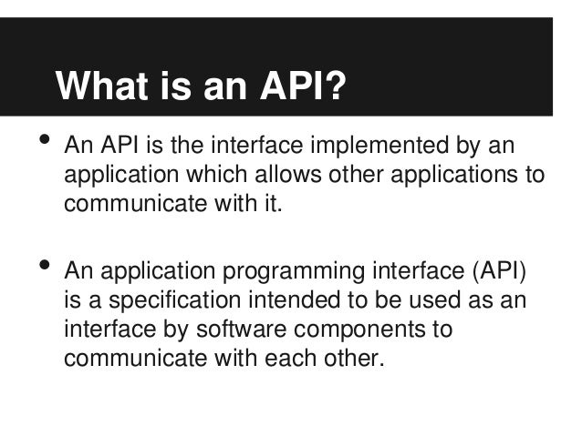 How to define an api