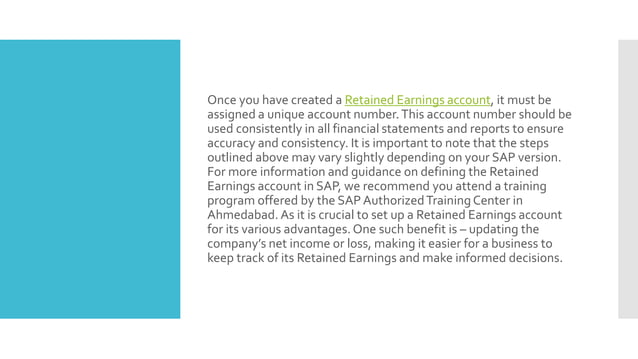 How to Define Retained Earnings Account in SAP | PPT