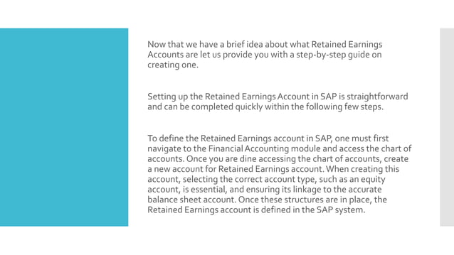 How to Define Retained Earnings Account in SAP | PPT | Free download