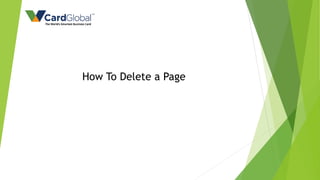 How To Delete a Page
 