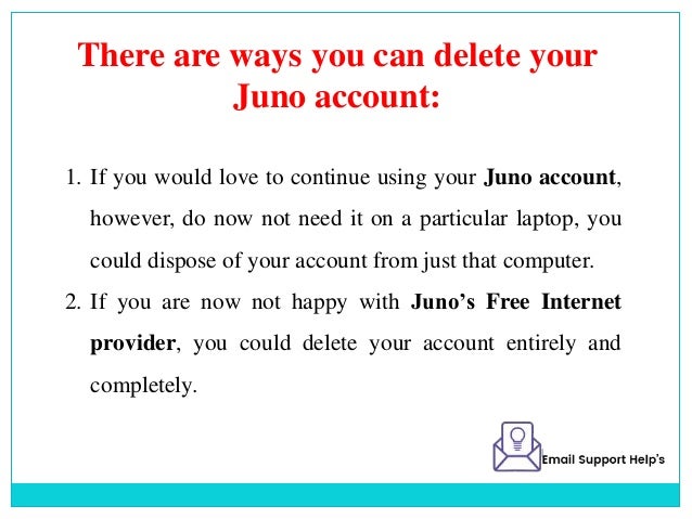How to delete juno email account