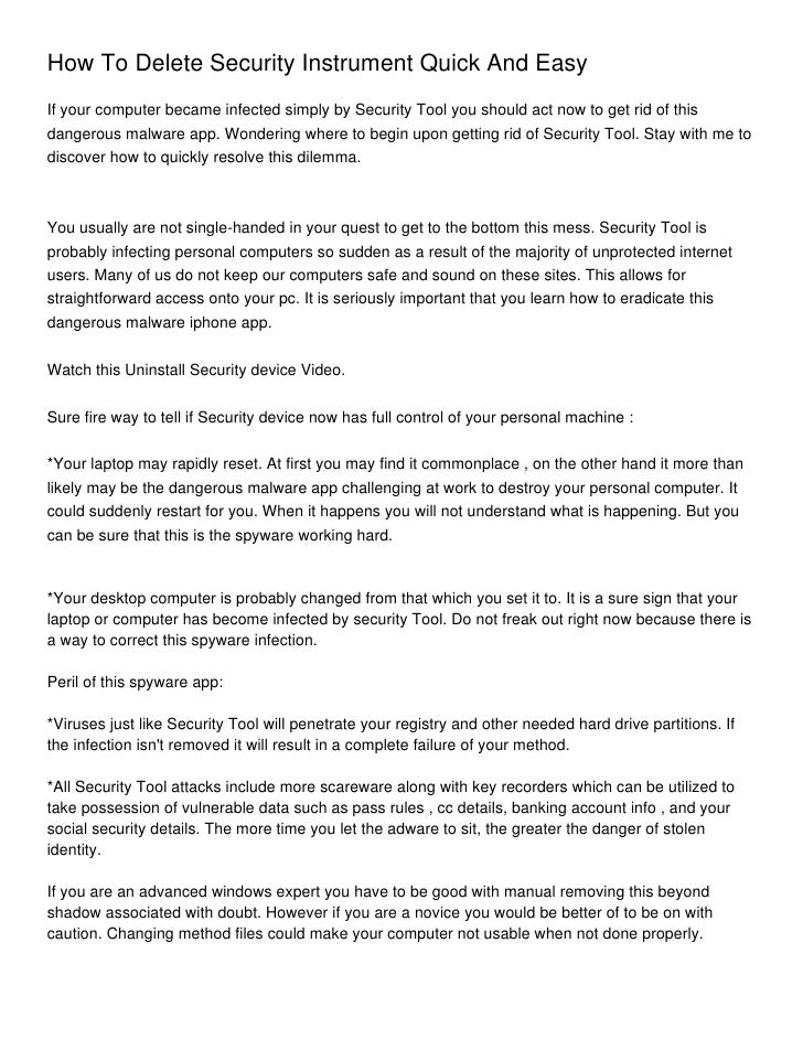 How To Delete Security Instrument Quick And Easy