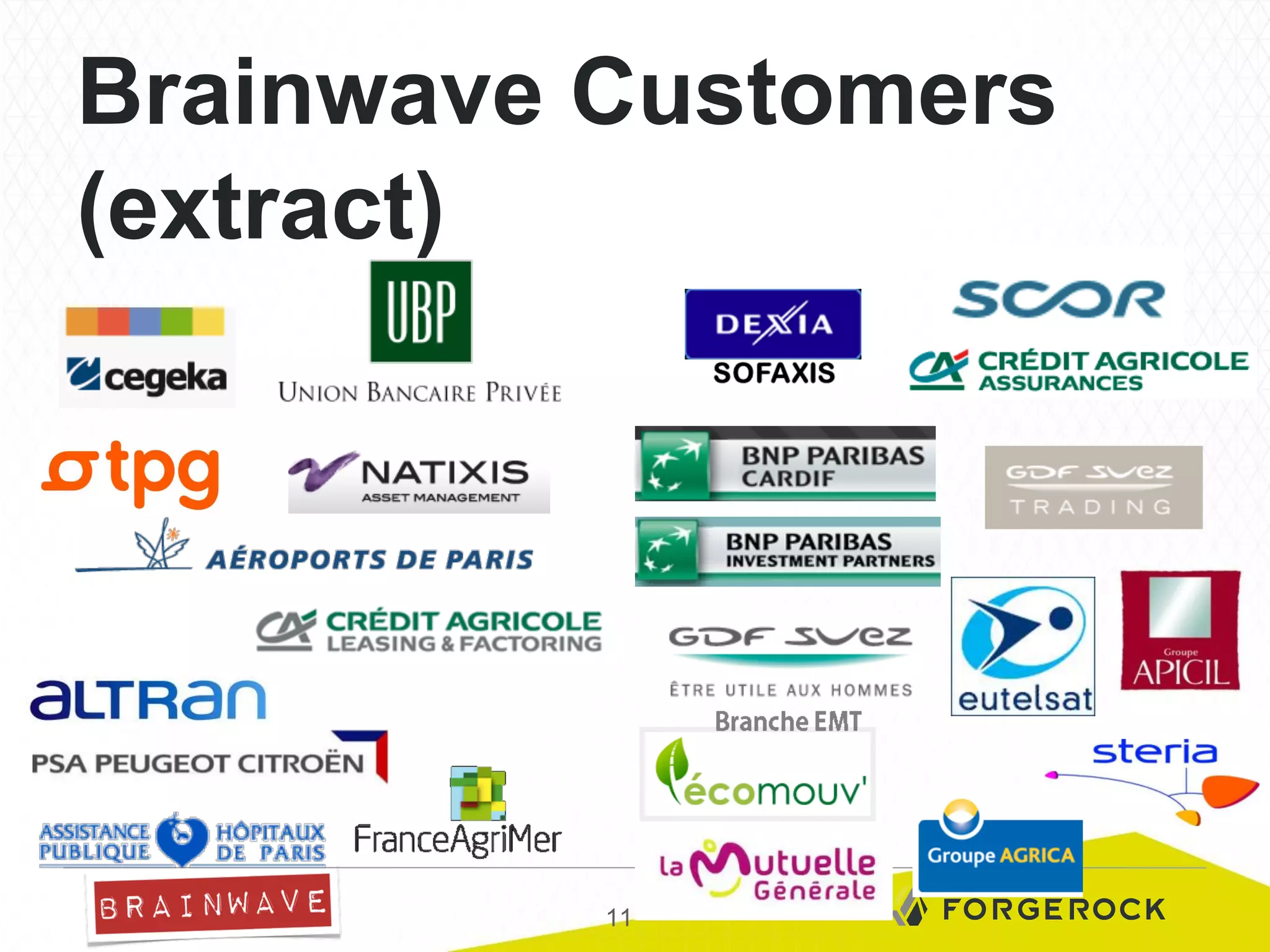 Brainwave Customers
(extract)

11

 