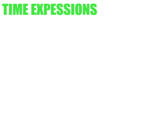 TIME EXPESSIONS
Over the period _________ to ________
Over a five year period...
Throughout the 1980s...
The period from 1944 to 1999 witnessed...
...after that...
 