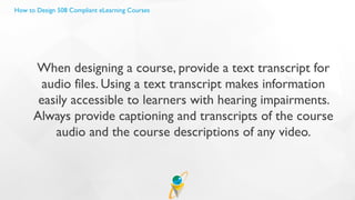 How To Design 508 Compliant eLearning Courses | PDF