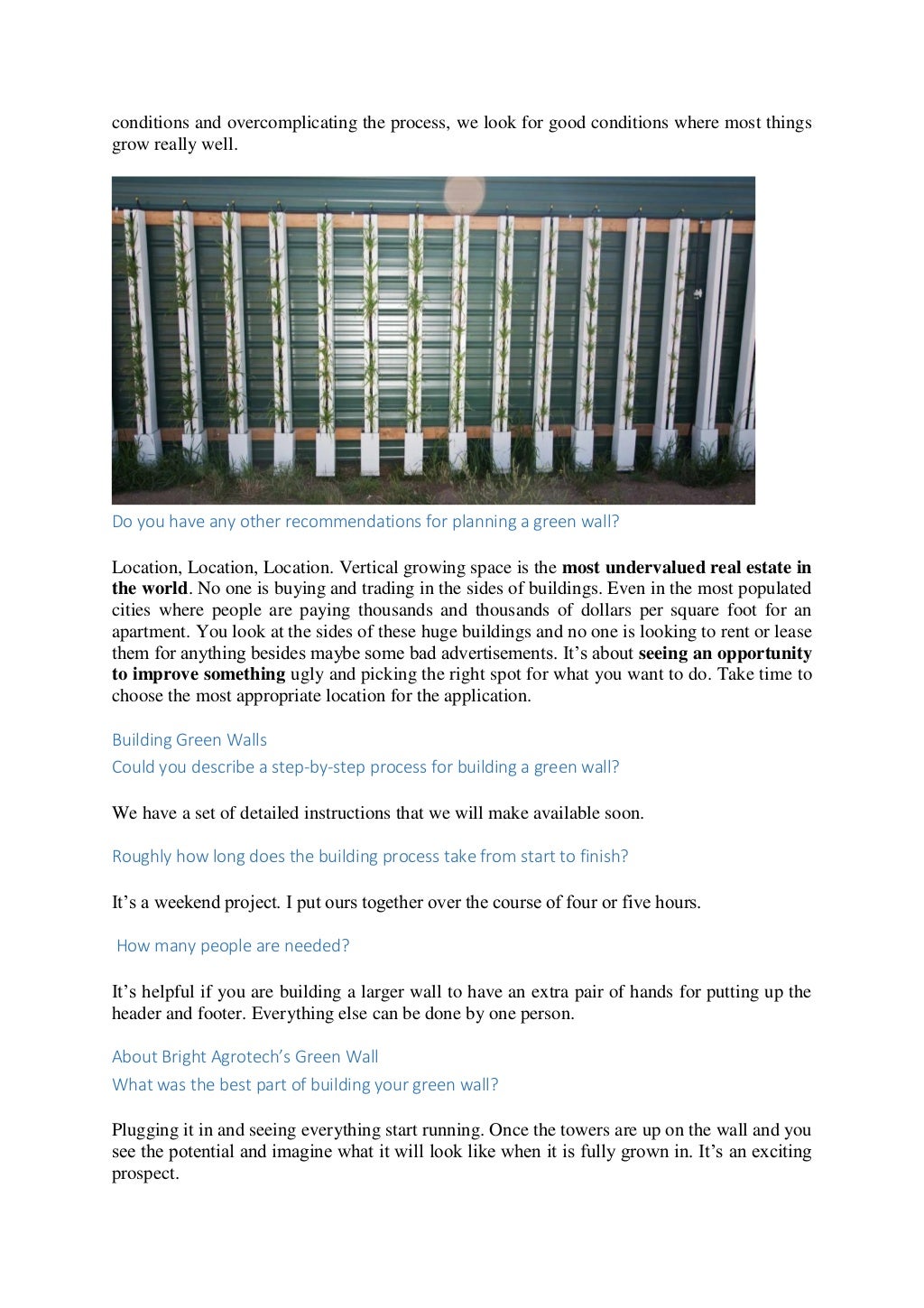 How To Design and Build a Green Wall Using Zip Grow Towers