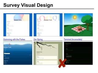 Survey Visual Design




                       ✘
 