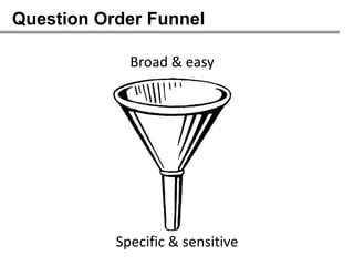 Question Order Funnel

             Broad & easy




           Specific & sensitive
 
