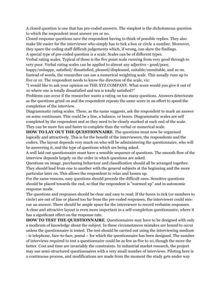 Fixed Choice Questionnaire Question How to design questionnaire | DOC
