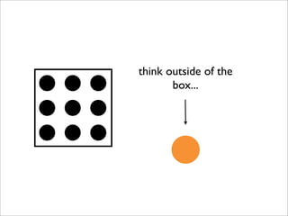 think outside of the
       box...
 