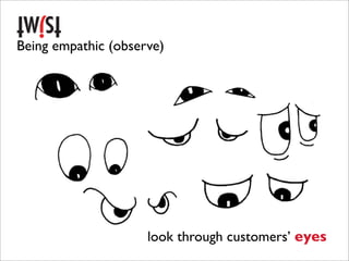 Being empathic (observe)




                     look through customers’ eyes
 