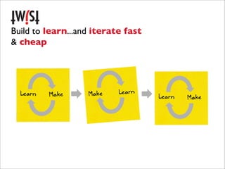 Build to learn...and iterate fast
& cheap
 