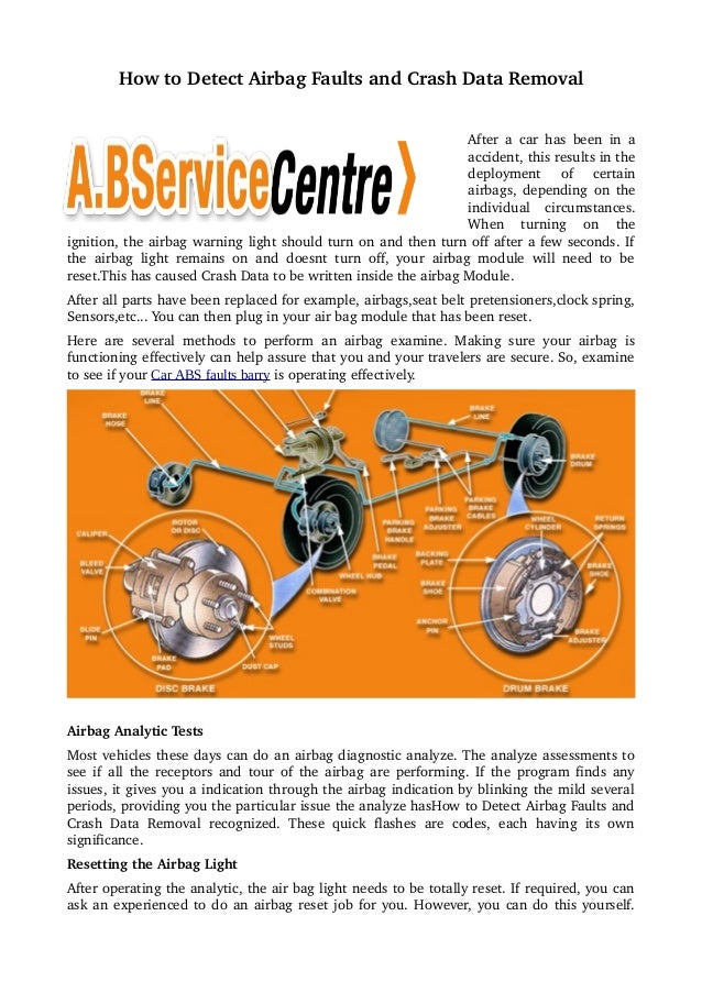 How to detect airbag faults and crash data removal