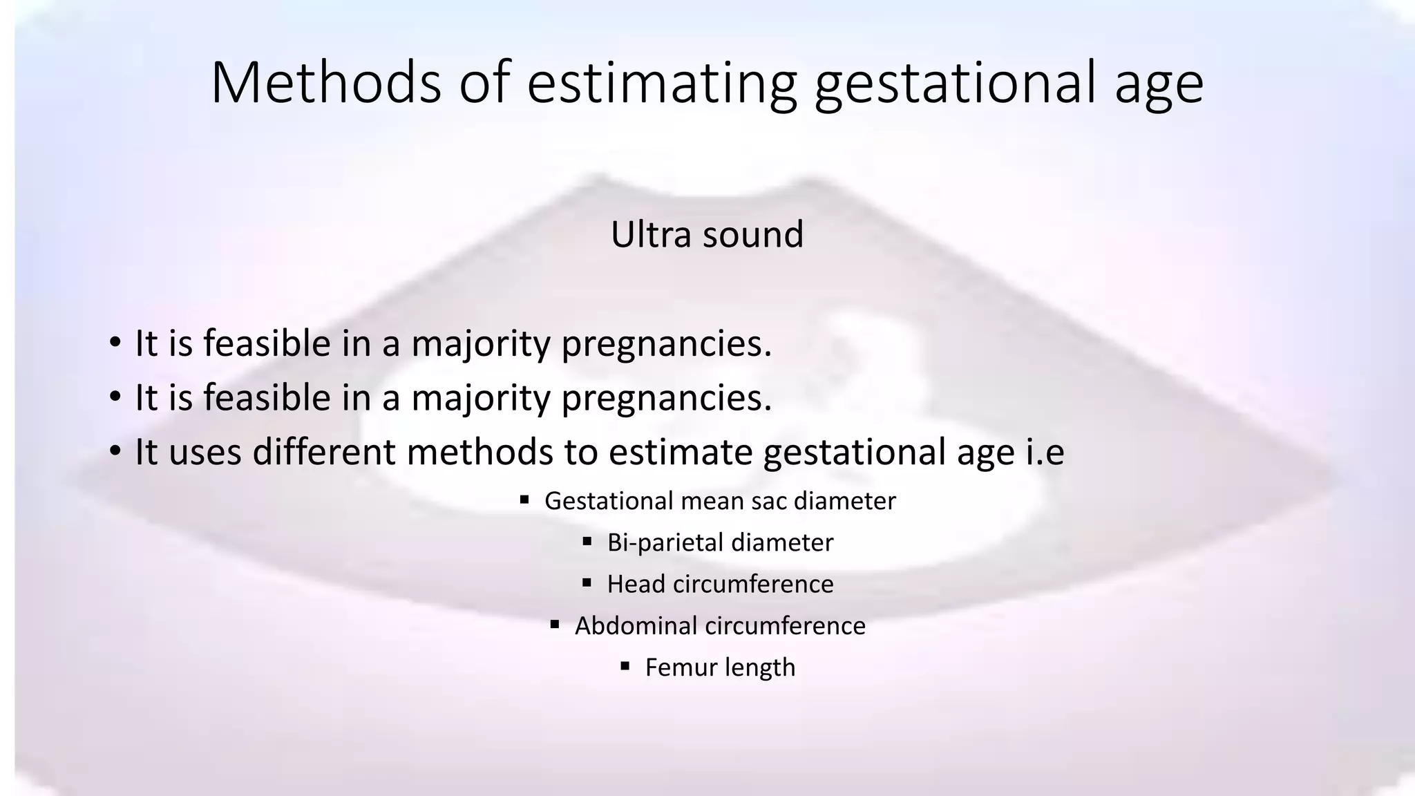 How to determine gestational age of pregnancy | PPTX