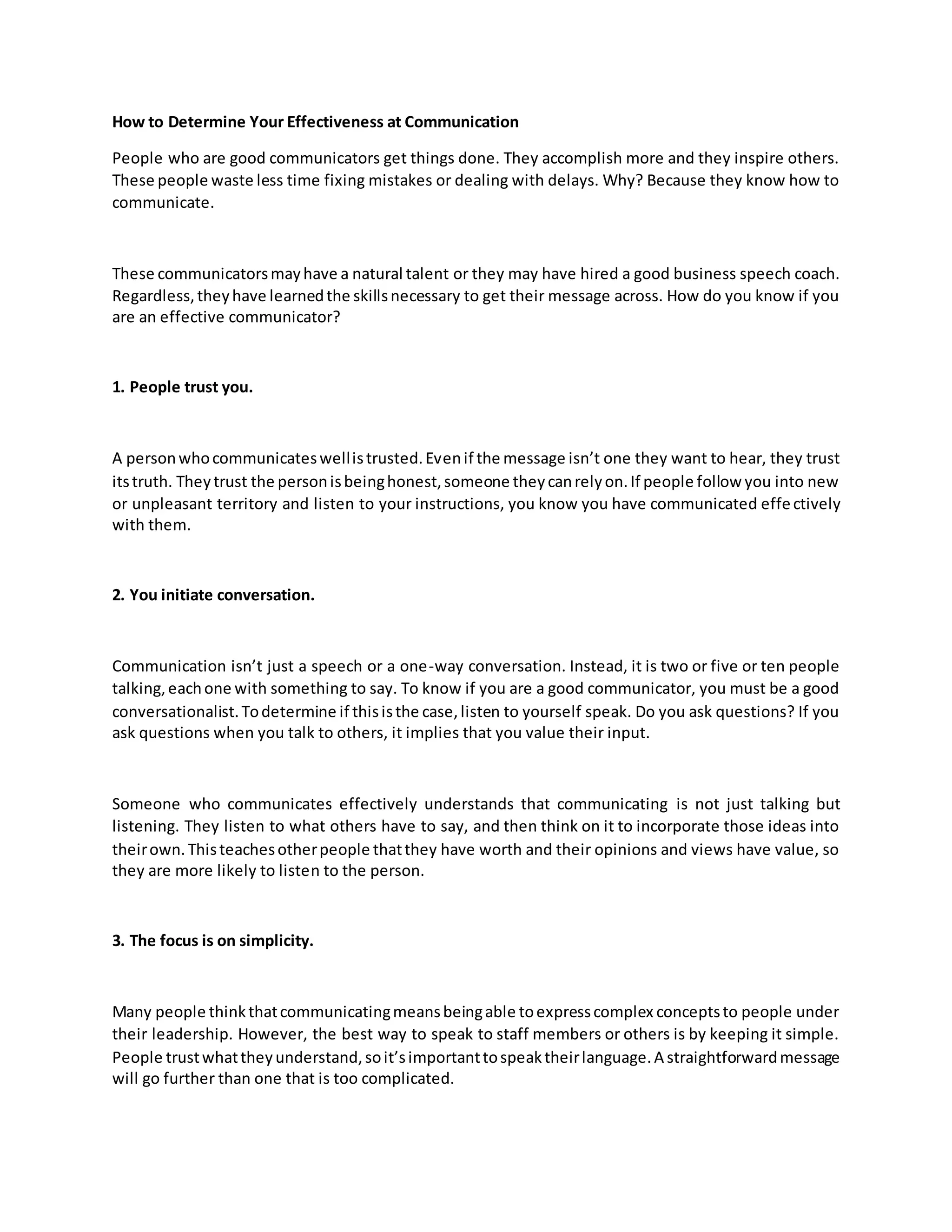 Picture of How to determine your effectiveness at communication | DOCX
