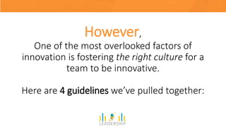 How to Develop a Culture of Innovation | PPTX
