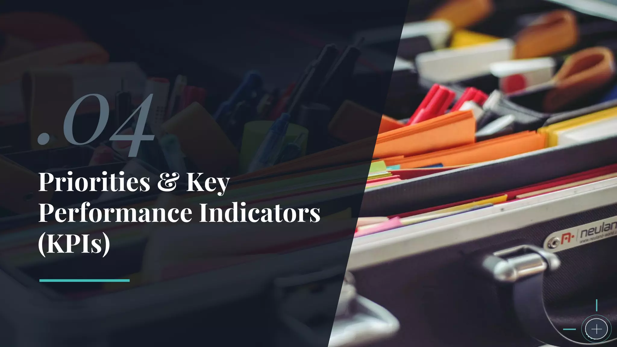 Priorities & Key
Performance Indicators
(KPIs)
.04
 