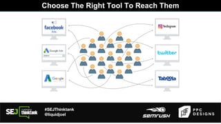 #SEJThinktank
@liquidjoel
Choose The Right Tool To Reach Them
 