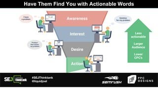 #SEJThinktank
@liquidjoel
Have Them Find You with Actionable Words
 
