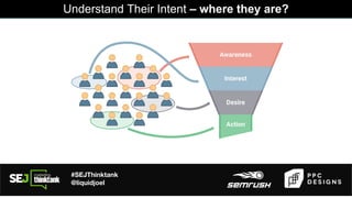 #SEJThinktank
@liquidjoel
Understand Their Intent – where they are?
 
