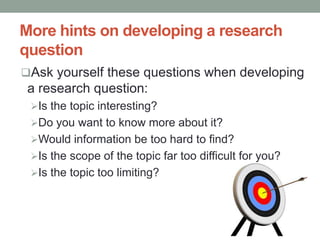 How to develop a research topic | PPTX
