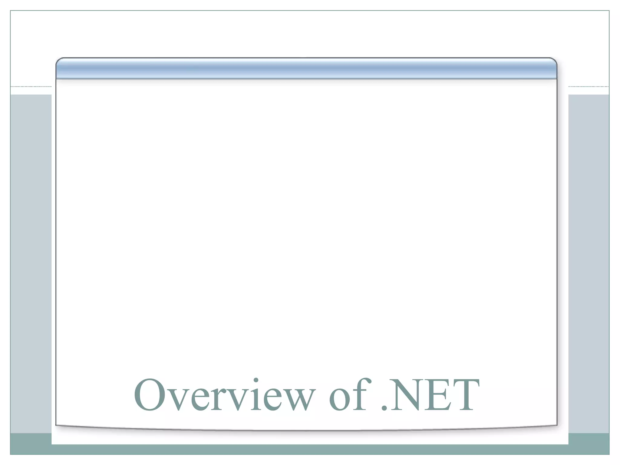 Overview of .NET 