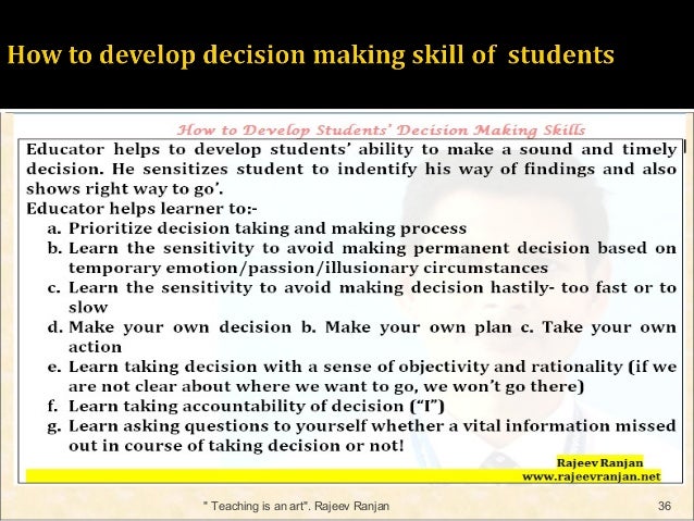 How to develop decision making skill of students strategies and tips