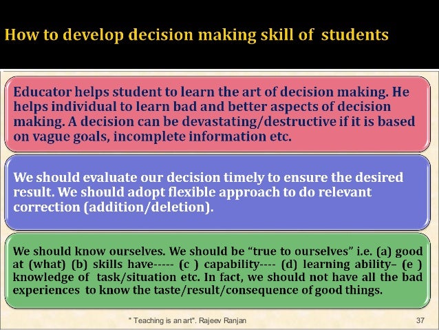 How to develop decision making skill of students strategies and tips