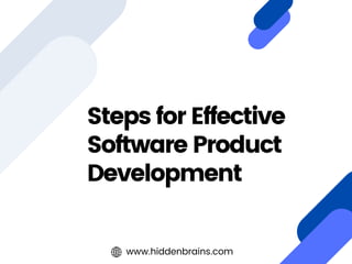 Steps for Effective
Software Product
Development
www.hiddenbrains.com
 