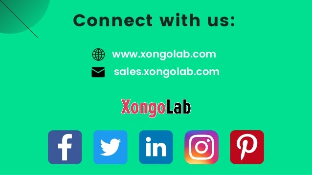 www.xongolab.com
sales.xongolab.com
Connect with us:
 