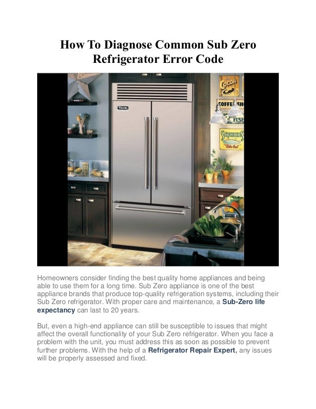 How To Diagnose Common Sub Zero Refrigerator Error Code.pdf
