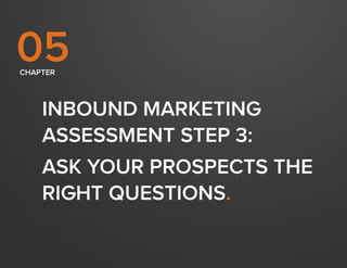 How to Diagnose Need & Create Demand for Inbound Marketing Services

28

05
Chapter

Inbound Marketing
Assessment Step 3:
...