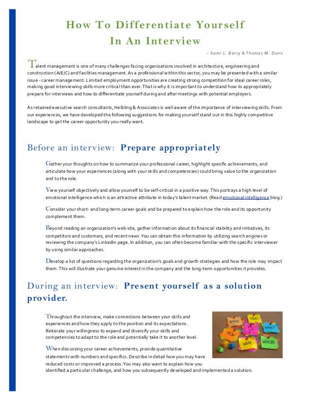 how to differentiate yourself in an interview in how to present yourself in an interview