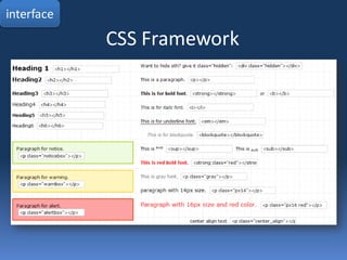 interface

            CSS Framework
 