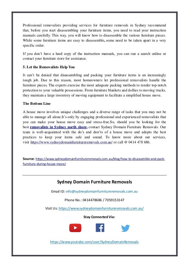 How to Disassemble & Pack Furniture During a House Move