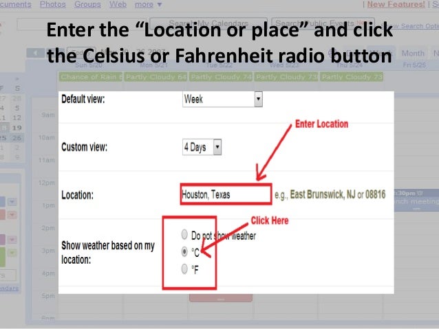 Google Calendar How To Display Weather Information