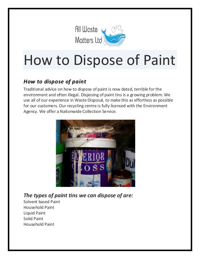 How to dispose of paint