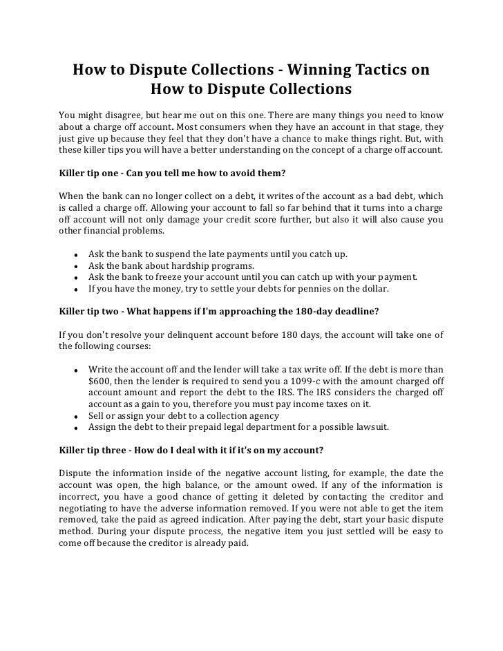 Charged Off As Bad Debt >> How To Dispute Collections Winning Tactics On How To Dispute Collec Charged Off As Bad Debt >> How To Dispute Collections Winning Tactics On How To Dispute Collec