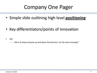 Tip:  Simple P&L that highlights key points