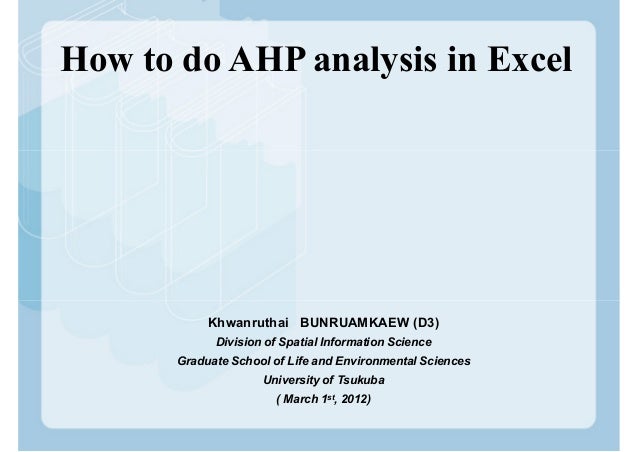 Analytic hierarchy process