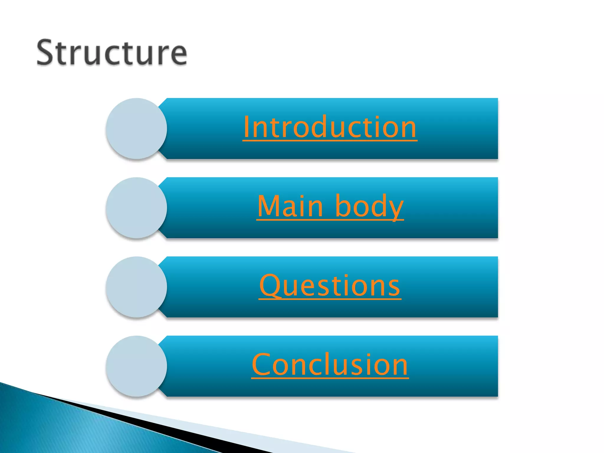 Introduction

Main body

 Questions

Conclusion
 