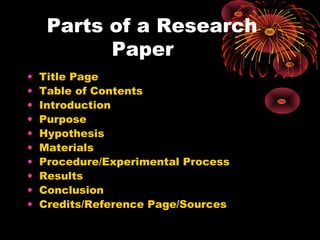 How to do a science project  powerpoint research paper